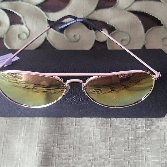 PRIVE REVAUX EYEWEAR Champagne Gold Frame with PinkLenses